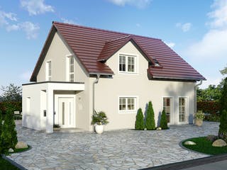 Fertighaus Family Klassiker GQ Gestaltungsidee 01 von STREIF Haus, Satteldach-Klassiker Außenansicht 1