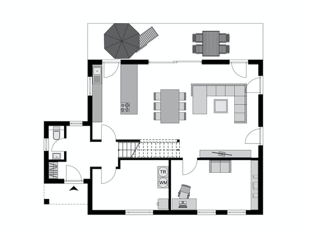 Fertighaus Family Klassiker GQ Gestaltungsidee 01 von STREIF Haus, Satteldach-Klassiker Grundriss 1