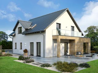 Fertighaus Family Klassiker GQ Gestaltungsidee 02 von STREIF Haus, Satteldach-Klassiker Außenansicht 1