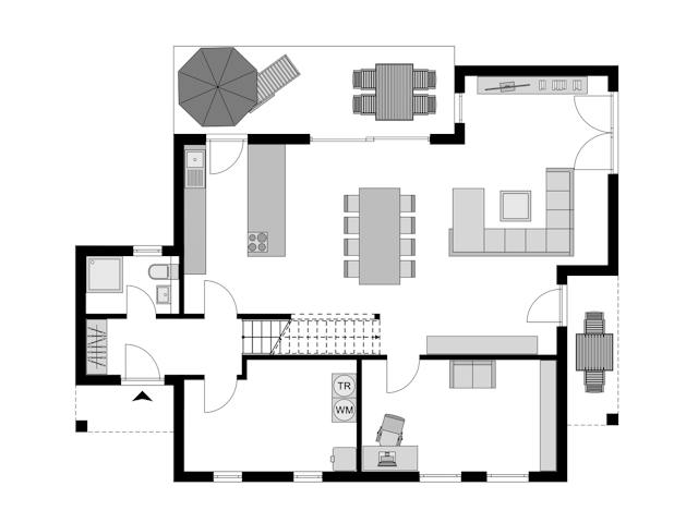 Fertighaus Einfamilienhaus Klassiker von STREIF Haus, Satteldach-Klassiker Grundriss 1