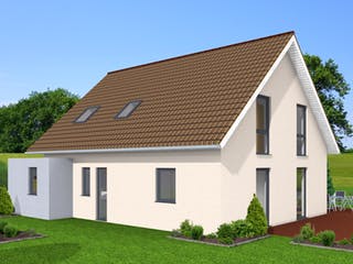 Fertighaus Family 157 von Zimmermann Haus Schlüsselfertig ab 286170€, Satteldach-Klassiker Außenansicht 4