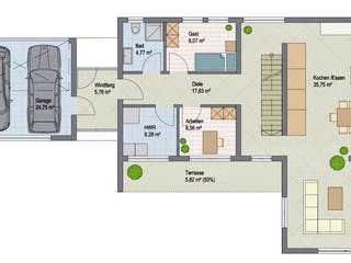Massivhaus Studio 246 von ARGISOL-Bausysteme Bausatzhaus ab 75700€, Cubushaus Grundriss 1