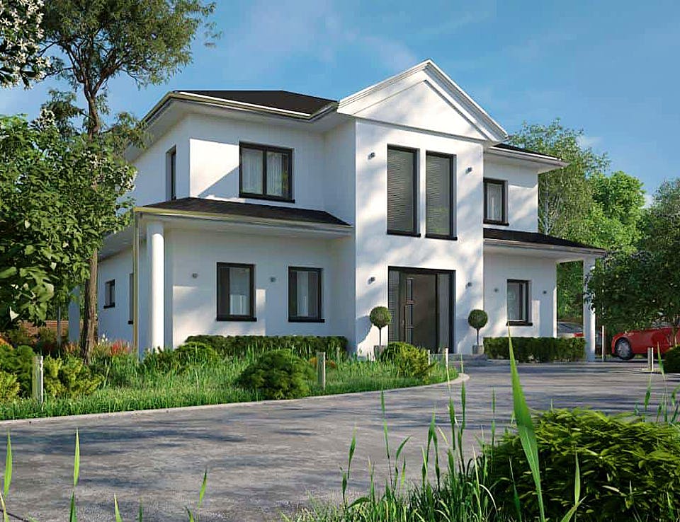 Massivhaus Sublimis von AUREA Massivhaus, Stadtvilla Außenansicht 2