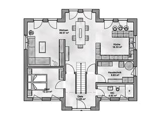 Massivhaus Sublimis von AUREA Massivhaus, Stadtvilla Grundriss 1