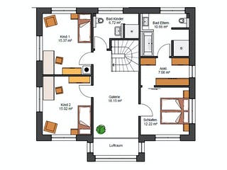 Fertighaus Musterhaus Bad Vilbel von Suckfüll Energiesparhaus, Stadtvilla Grundriss 2