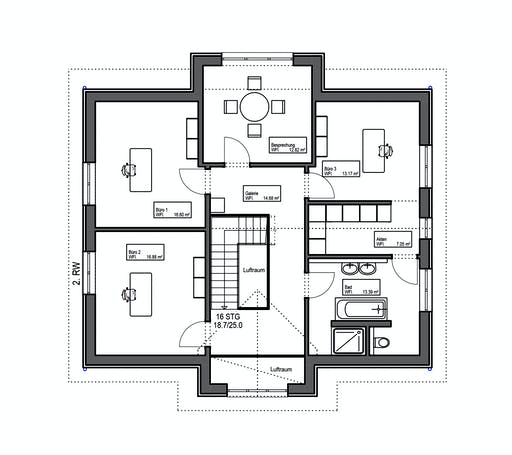 Fertighaus Musterhaus „Smarthome Paderborn“ von Suckfüll Energiesparhaus, Satteldach-Klassiker Grundriss 2