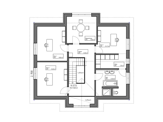 Fertighaus Musterhaus „Smarthome Paderborn“ von Suckfüll Energiesparhaus, Satteldach-Klassiker Grundriss 2