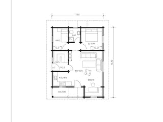 Fertighaus Südtirol (ohne Unterbau) von TIROLIA Ausbauhaus ab 80430€, Satteldach-Klassiker Grundriss 1