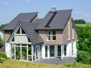 Fertighaus Sunrise von Albert Haus Schlüsselfertig ab 329500€, Pultdachhaus Außenansicht 1