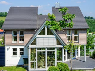 Fertighaus Sunrise von Albert Haus Schlüsselfertig ab 329500€, Pultdachhaus Außenansicht 2