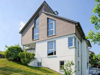 Fertighaus Sunrise von Albert Haus Schlüsselfertig ab 329500€, Pultdachhaus Außenansicht 4