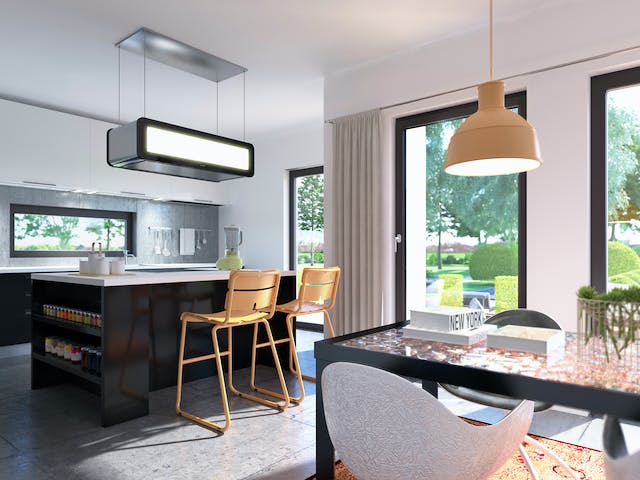 Fertighaus SUNSHINE 125 V2 von Living Fertighaus Ausbauhaus ab 302258€, Satteldach-Klassiker Innenansicht 1