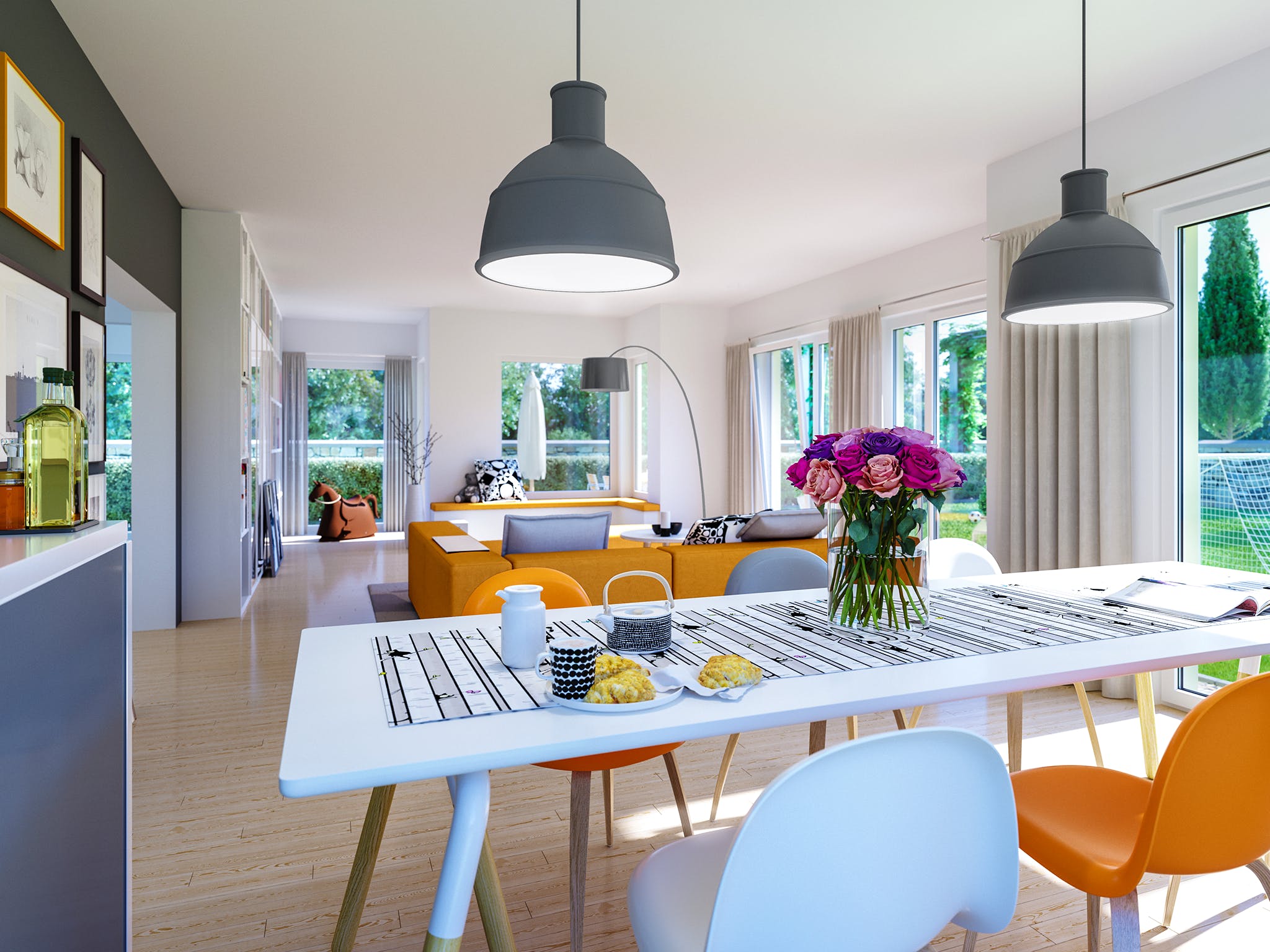 Fertighaus SUNSHINE 165 V7 von Living Fertighaus Ausbauhaus ab 375327€, Cubushaus Innenansicht 1