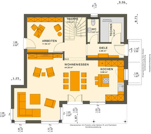 Sunshine 143 V6 Floorplan 1