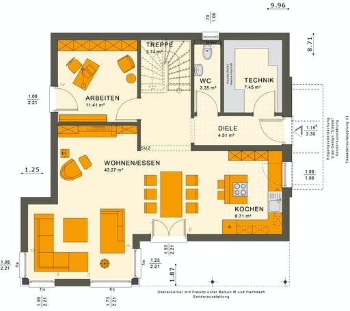 Sunshine 143 V6 Floorplan 3