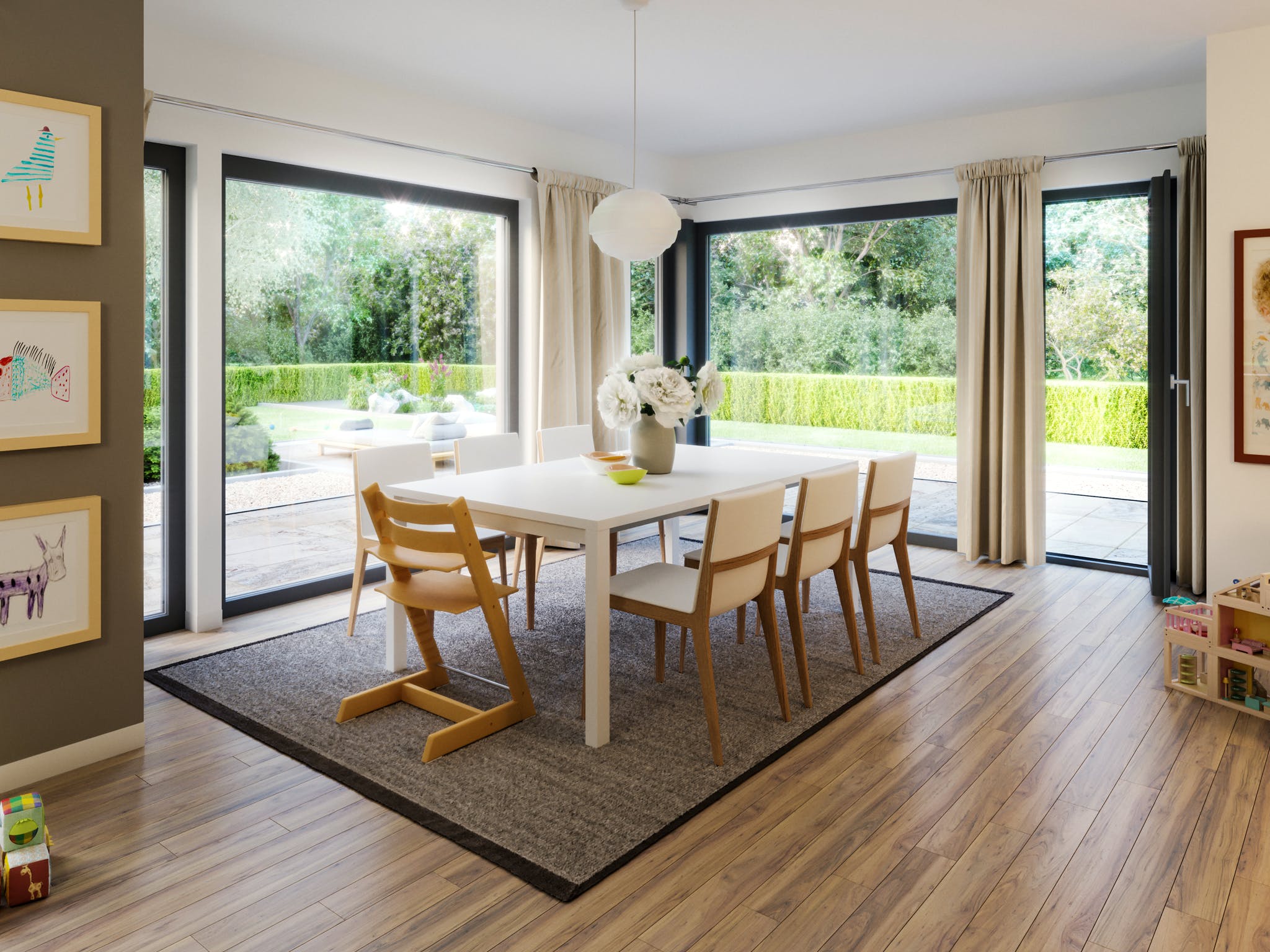Fertighaus SUNSHINE 144 V3 von Living Fertighaus Ausbauhaus ab 323766€, Satteldach-Klassiker Innenansicht 1
