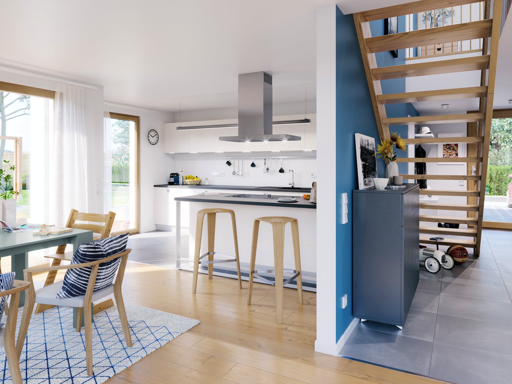 Fertighaus SUNSHINE 154 V5 von Living Fertighaus Ausbauhaus ab 340802€, Satteldach-Klassiker Innenansicht 1