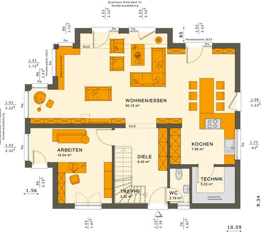 Sunshine 165 V6 Floorplan 1