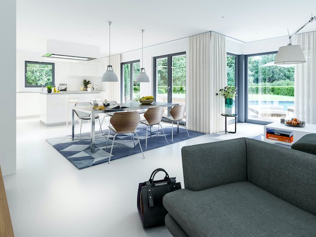 Fertighaus SUNSHINE 143 V4 von Living Fertighaus Ausbauhaus ab 325537€, Satteldach-Klassiker Innenansicht 1