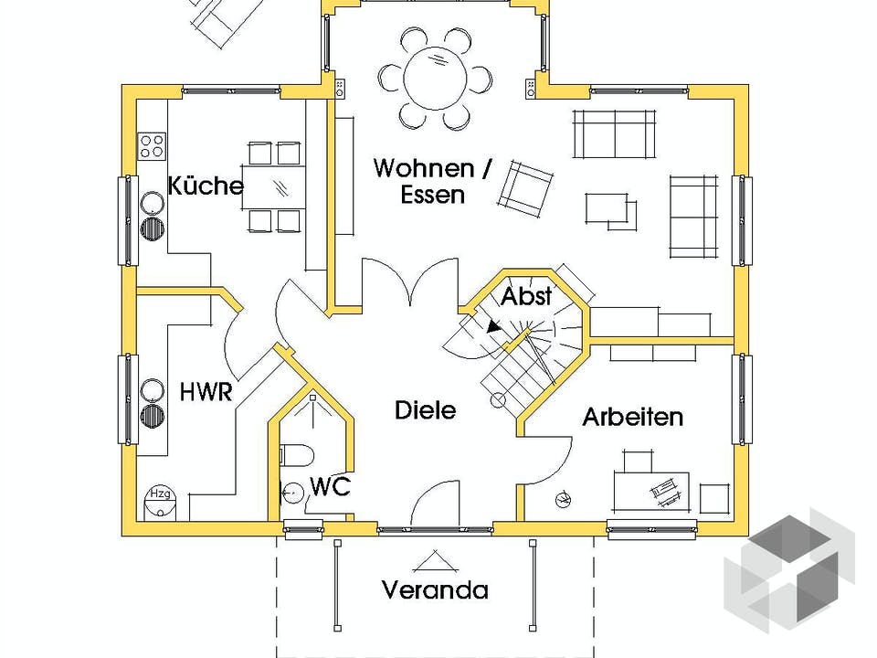 Svanhild 2 (KfW-Effizienzhaus 40) von Dammann-Haus Grundriss