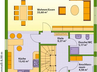 Fertighaus Swing 79 WD von SCHWABENHAUS Schlüsselfertig ab 293365€, Stadtvilla Grundriss 1