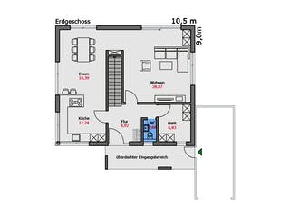 Fertighaus e.121 von TALBAU-Haus, Cubushaus Grundriss 1