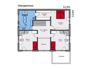 Fertighaus e.126 von TALBAU-Haus, Satteldach-Klassiker Grundriss 2