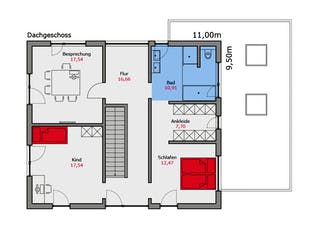 Fertighaus Musterhaus Fellbach von TALBAU-Haus Schlüsselfertig ab 543000€, Satteldach-Klassiker Grundriss 2