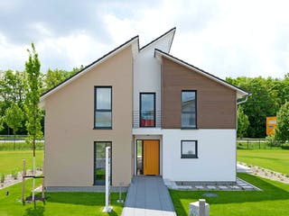 Fertighaus Musterhaus Günzburg von TALBAU-Haus Schlüsselfertig ab 520000€, Pultdachhaus Außenansicht 2