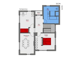 Fertighaus Musterhaus Günzburg von TALBAU-Haus Schlüsselfertig ab 520000€, Pultdachhaus Grundriss 2