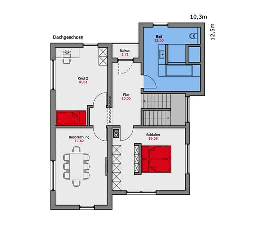 Fertighaus Musterhaus Günzburg von TALBAU-Haus Schlüsselfertig ab 499500€, Pultdachhaus Grundriss 2
