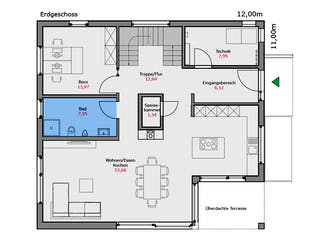 Fertighaus Musterhaus Mannheim von TALBAU-Haus Schlüsselfertig ab 555000€, Stadtvilla Grundriss 1