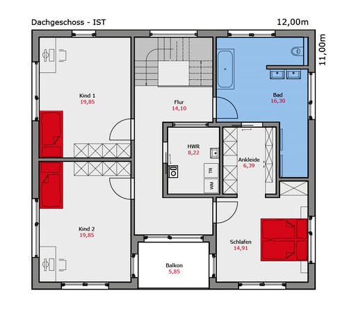 Fertighaus Musterhaus Mannheim von TALBAU-Haus Schlüsselfertig ab 533500€, Stadtvilla Grundriss 2