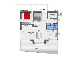 Fertighaus Musterhaus Weissach von TALBAU-Haus Schlüsselfertig ab 446000€, Satteldach-Klassiker Grundriss 1