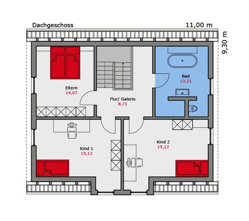 Fertighaus Musterhaus Weissach von TALBAU-Haus Schlüsselfertig ab 429000€, Satteldach-Klassiker Grundriss 2