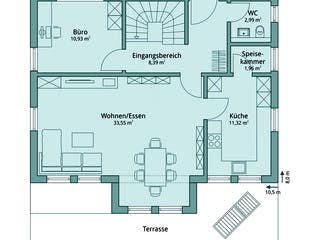 Fertighaus Haus 113 von TALBAU-Haus Schlüsselfertig ab 243927€, Stadtvilla Grundriss 1