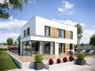 Fertighaus Haus 114 von TALBAU-Haus Schlüsselfertig ab 270927€, Cubushaus Außenansicht 1