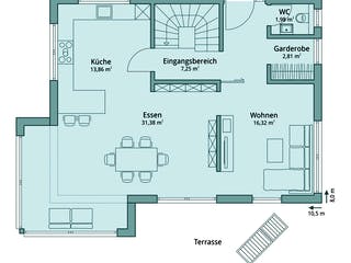 Fertighaus Haus 114 von TALBAU-Haus Schlüsselfertig ab 270927€, Cubushaus Grundriss 1