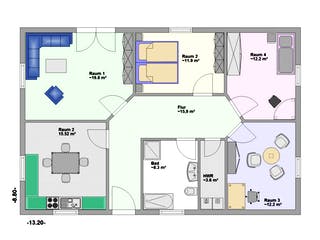 Fertighaus Tales von Hagemann Haus Schlüsselfertig ab 137100€, Bungalow Grundriss 1