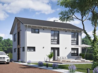 Fertighaus Haus 103 von TALBAU-Haus Schlüsselfertig ab 253464€, Satteldach-Klassiker Außenansicht 1