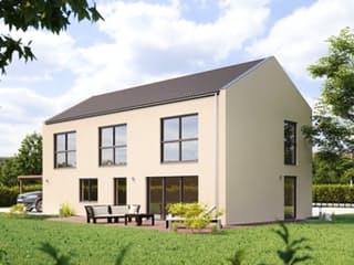 Fertighaus Haus 104 von TALBAU-Haus Schlüsselfertig ab 225576€, Satteldach-Klassiker Außenansicht 1