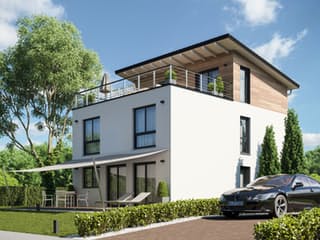 Fertighaus Haus 115 von TALBAU-Haus Schlüsselfertig ab 446110€, Pultdachhaus Außenansicht 1