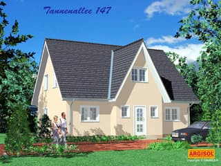 Massivhaus Tannenallee 147 von ARGISOL-Bausysteme Bausatzhaus ab 45400€, Satteldach-Klassiker Außenansicht 1