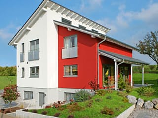 Fertighaus Taunusstein von Keitel-Haus, Pultdachhaus Außenansicht 2
