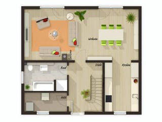 Massivhaus Aspekt 133 von Town & Country Haus Deutschland Schlüsselfertig ab 166640€, Satteldach-Klassiker Grundriss 1