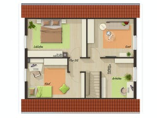 Massivhaus Aspekt 133 von Town & Country Haus Deutschland Schlüsselfertig ab 166640€, Satteldach-Klassiker Grundriss 2