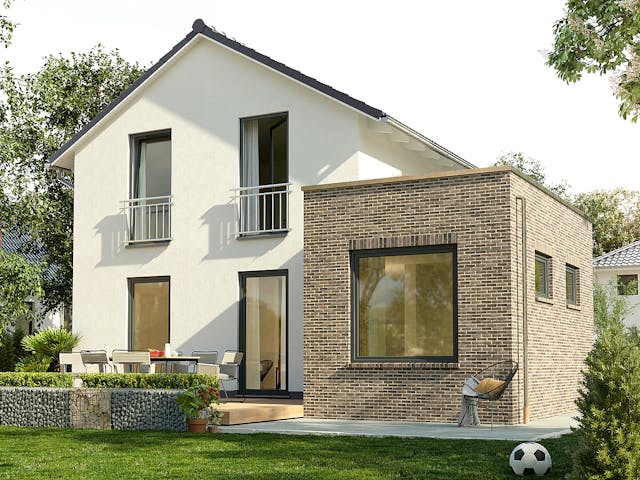 Massivhaus Aura 125 von Town & Country Haus Deutschland Schlüsselfertig ab 232050€, Satteldach-Klassiker Außenansicht 3