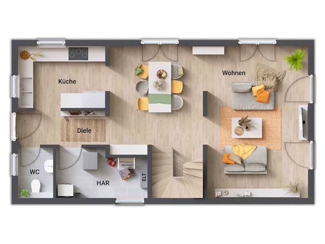 Massivhaus Aura 125 von Town & Country Haus Deutschland Schlüsselfertig ab 232050€, Satteldach-Klassiker Grundriss 1 Massivhaus Aura 125 von Town & Country Haus Deutschland Schlüsselfertig ab 232050€, Satteldach-Klassiker Grundriss 1