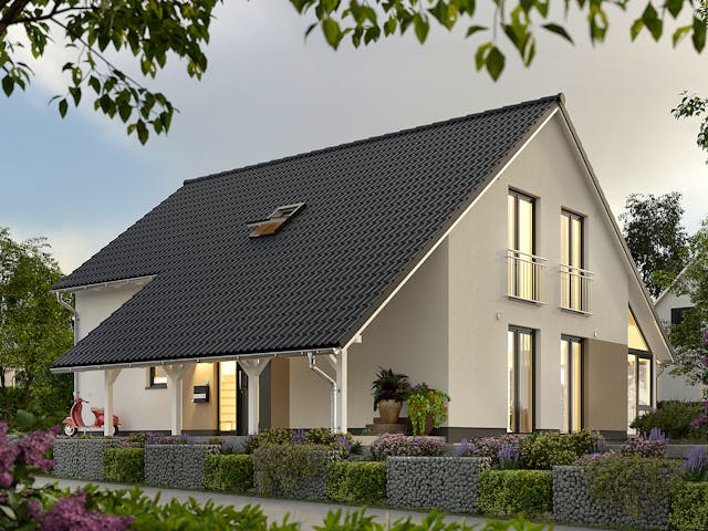 Massivhaus Bodensee 129 von Town & Country Haus Deutschland Schlüsselfertig ab 240750€, Satteldach-Klassiker Außenansicht 3