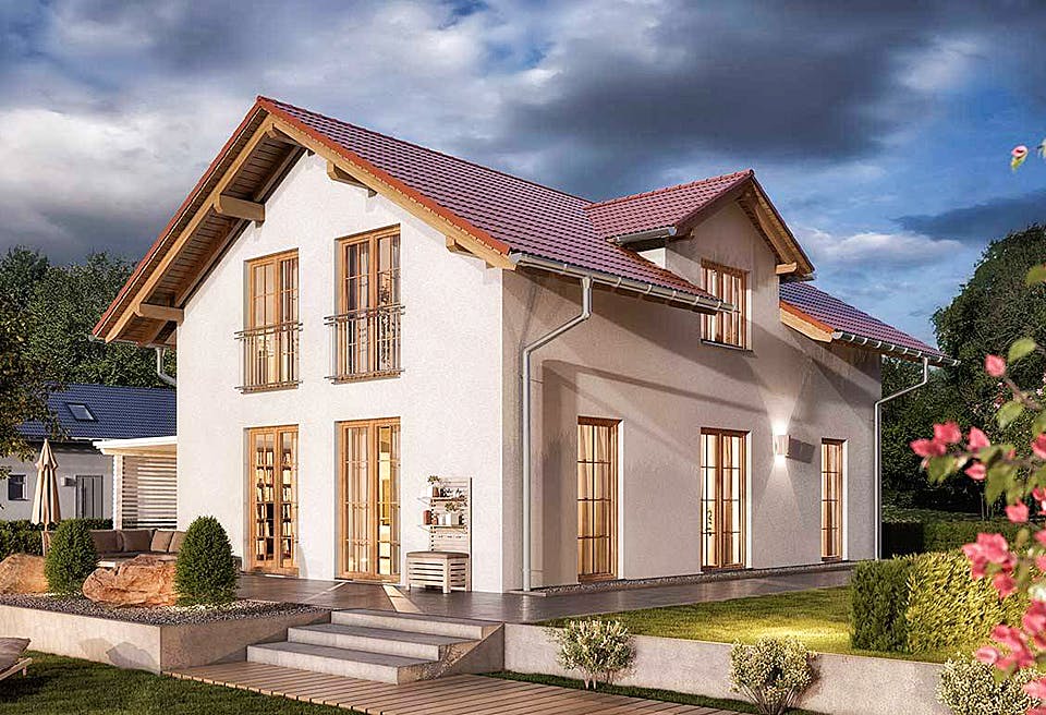 Massivhaus Bodensee 129 - Süd von Town & Country Haus Deutschland Schlüsselfertig ab 234150€, Außenansicht 1